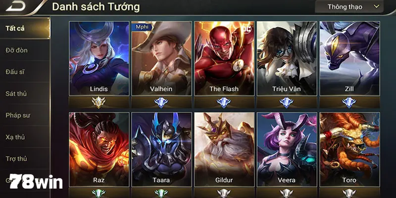 Liên quân mobile có nhiều vị tướng với các vai trò khác nhau